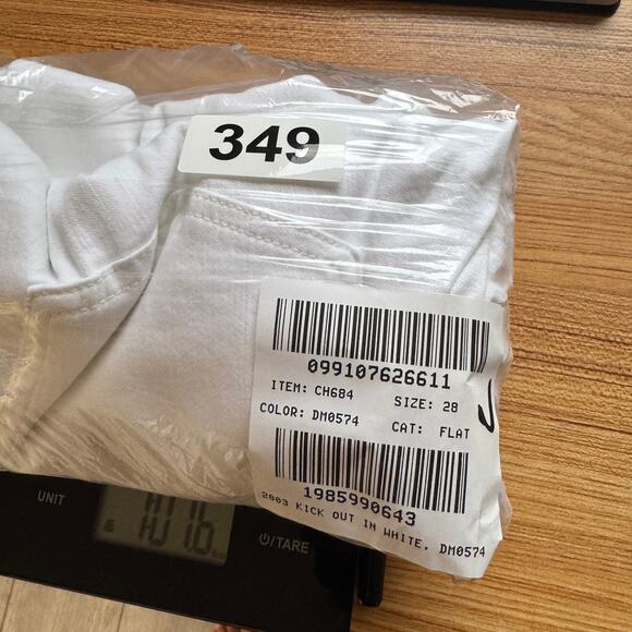 J.Crew 2003 Mid-Rise Kickout Jeans WMNS 28 White Denim Stretchy Button Zip Fly - Picture 9 of 9